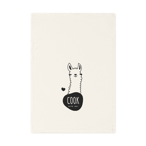 ¡Cocina conmigo! Paño de cocina de algodón orgánico con diseño de llama, 50 x 70 cm - Imagen 9