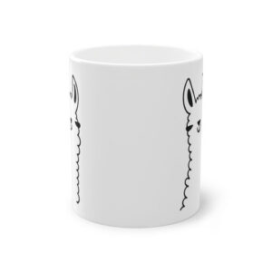 Taza divertida de llama, blanca, 325 ml