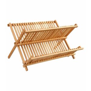 Escurreplatos plegable de bambú natural 5five