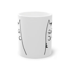 Taza divertida de gatito, blanca, 325 ml
