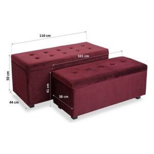 Banco pie de cama de madera MDF 44 x 50 x 110 cm