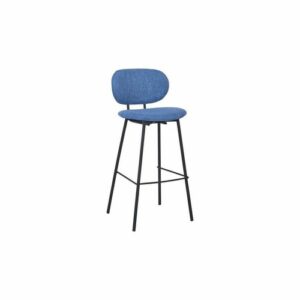 Taburete DKD Home Decor azul, poliéster y metal (50 x 46 x 101 cm)