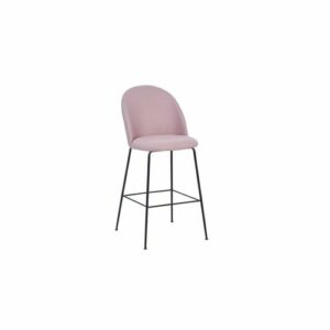 Taburete DKD Home Decor rosa, poliéster y metal (55 x 50 x 110 cm)