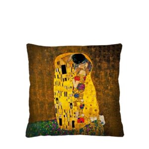Cojín decorativo Bertoni "El beso" de Klimt, 50 x 50 cm